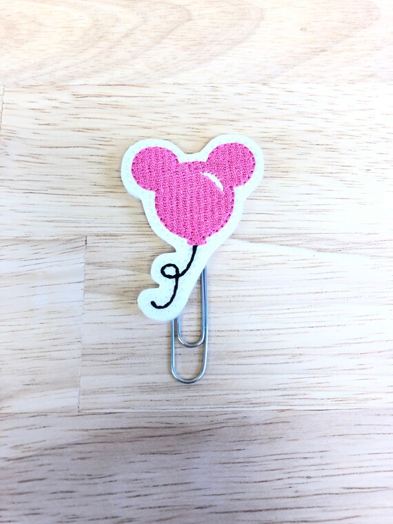 Pink Mouse Balloon Clip/Planner Clip/Bookmark. Balloon Planner Clip. Mouse Planner Clip