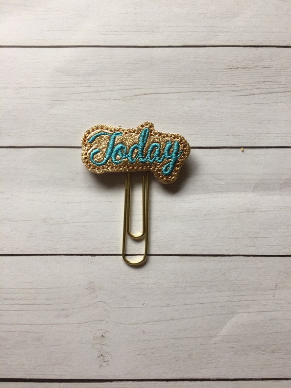 Gold Glitter Teal Today Planner Clip/Planner Clip/Bookmark. Today Planner Clip. Organizing Planner Clip. Word Planner Clip