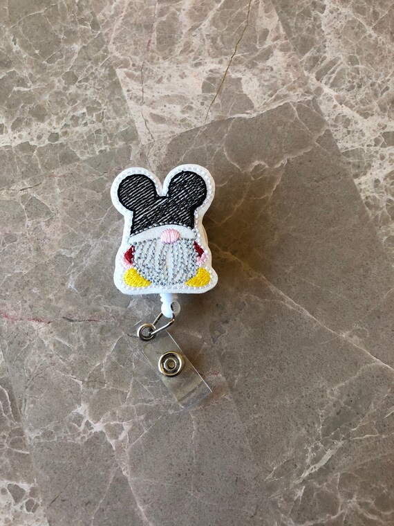 Mouse Gnome Badge Reel/ Badge Reel/Nurse Badge Reel. Mickey badge reel. Mouse Ears