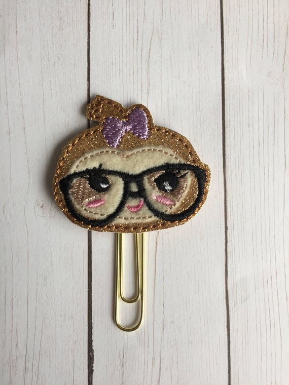 Geeky Girl Sloth Clip/Planner Clip/Bookmark. Sloth Planner Clip. Sloth Paper Clip. Geek Planner Clip. Girl Sloth Planner Clip.