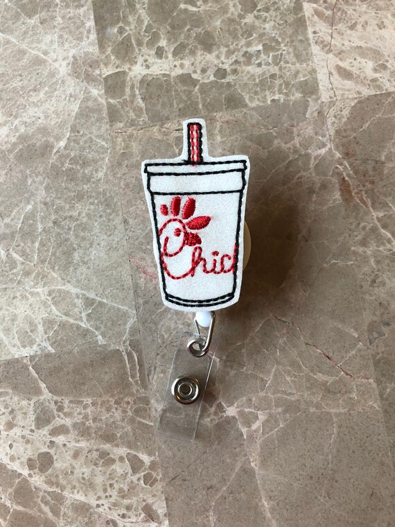 Chicken Restaurant Cup Badge Reel/ Badge Reel/Nurse Badge Reel. Chicken Badge Reel. Eat More Chicken