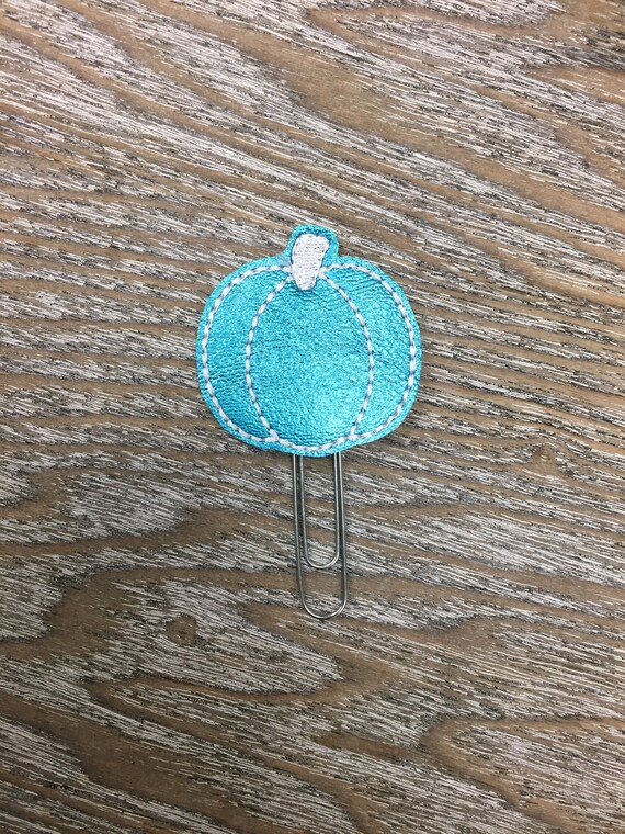 Teal Pumpkin planner Clip/Planner Clip/Bookmark. Pumpkin planner clip. fall planner clip. autumn planner clip. Teal Pumpkin