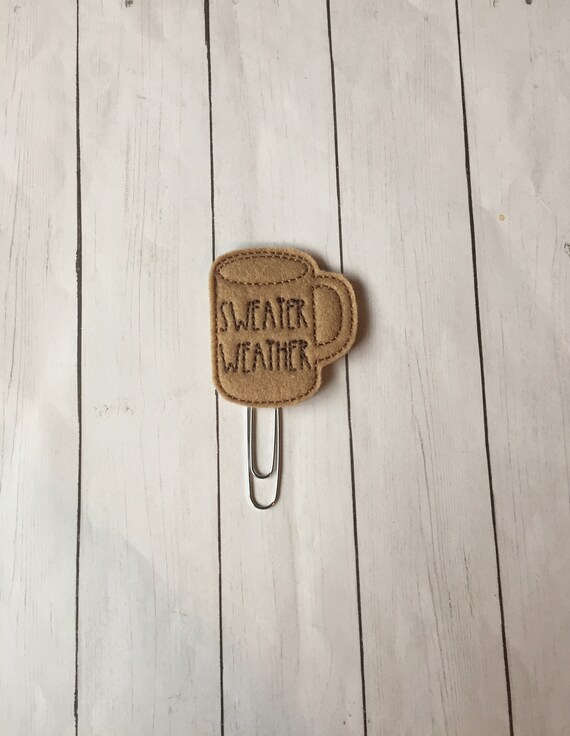 Sweater Weather Coffee Cup Planner Clip. Coffee Mug Planner Clip. Rae Dunn Planner Clip. Coffee Planner Clip. Fall Planner Clip.