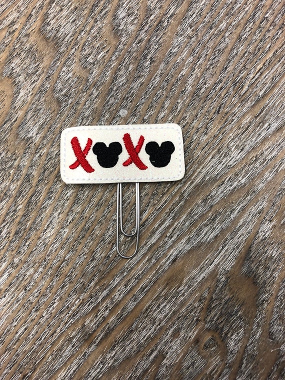 Glitter Vinyl XOXO Mouse Clip/Planner Clip/Bookmark. Mouse Planner Clip. Valentine Planner Clip. XOXO Planner Clip