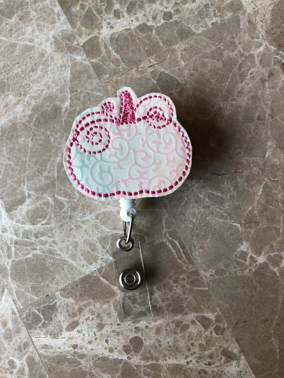 Holo Swirl Pumpkin Badge Reel/Fall Badge Reel/Halloween Badge Reel/Nurse Badge Reel/Pumpkin Badge Reel