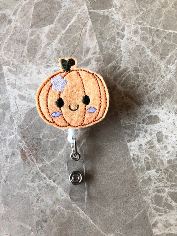 Adorable Pumpkin Badge Reel/Fall Badge Reel/Halloween Badge Reel/Nurse Badge Reel/Pumpkin Badge Reel