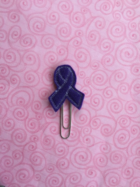 Purple Awareness Ribbon Clip/Planner Clip/Bookmark. Awareness Planner Clip. Ribbon Planner Clip