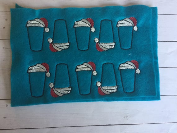 Santa Coffee Feltie, Santa Embellishment. Felties. Hairbow Supplies. Supplies. Coffee Embellishment. Coffee Feltie. Ready To Ship