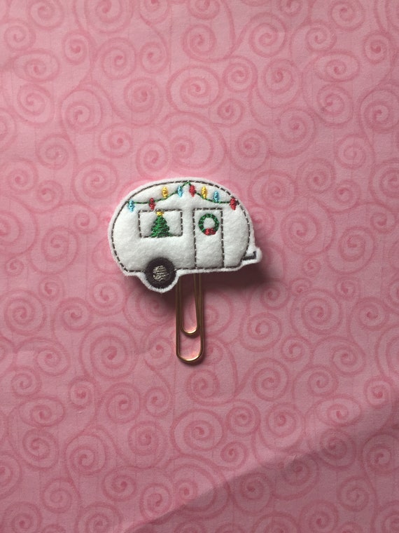 Christmas Camper Clip/Planner Clip/Bookmark. Camper Planner Clip. Christmas planner clip. Holiday planner clip. Festive planner clip