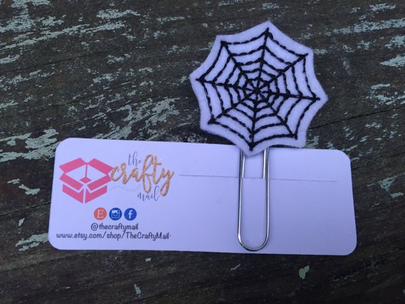 Spider Web Planner Clip/Paper Clip/Feltie Clip. Coffee Planner Clip. Halloween Planner Clip. Autumn/Fall Planner Clip