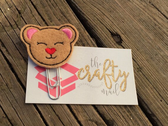 Valentine Bear Clip/Planner Clip/Bookmark.
