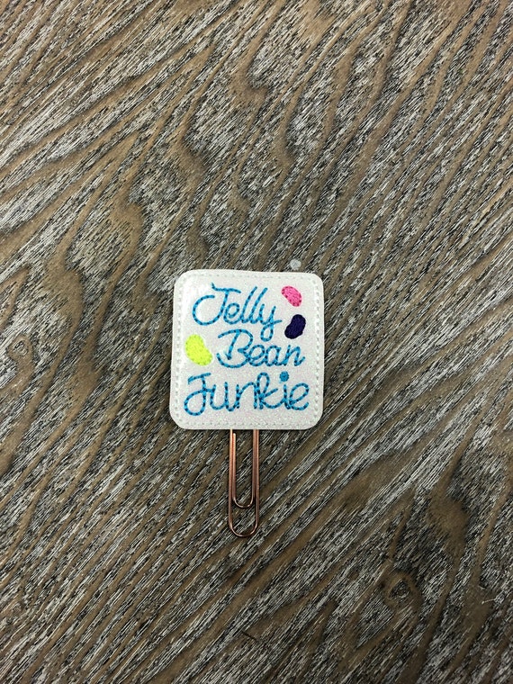 Glitter Vinyl Jelly Bean Junkie Planner Clip. Easter Planner Clip. Jelly Bean Planner Clip. Candy Planner Clip. Spring Planner Clip.