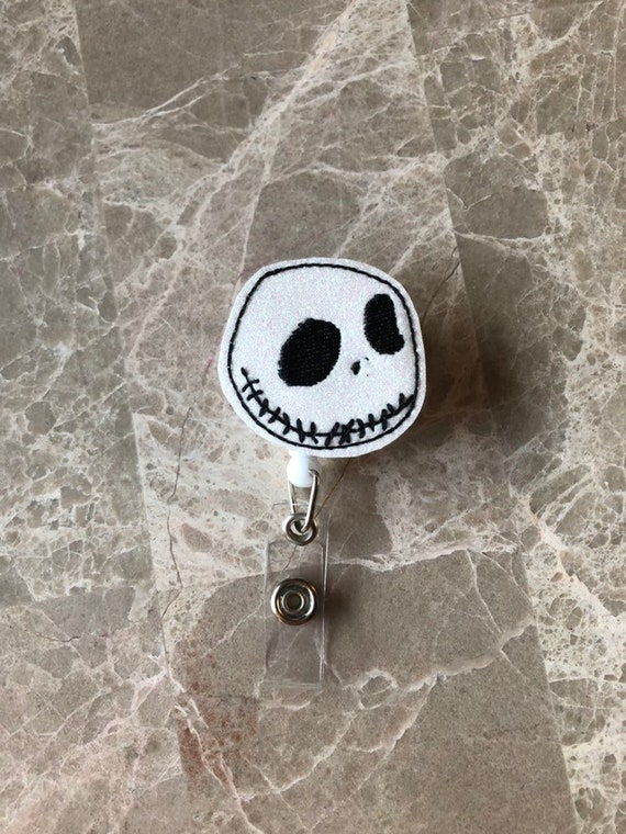 Jack Skull Badge Reel/ Badge Reel/Nurse Badge Reel. Pumpkin Badge Reel/Halloween badge reel