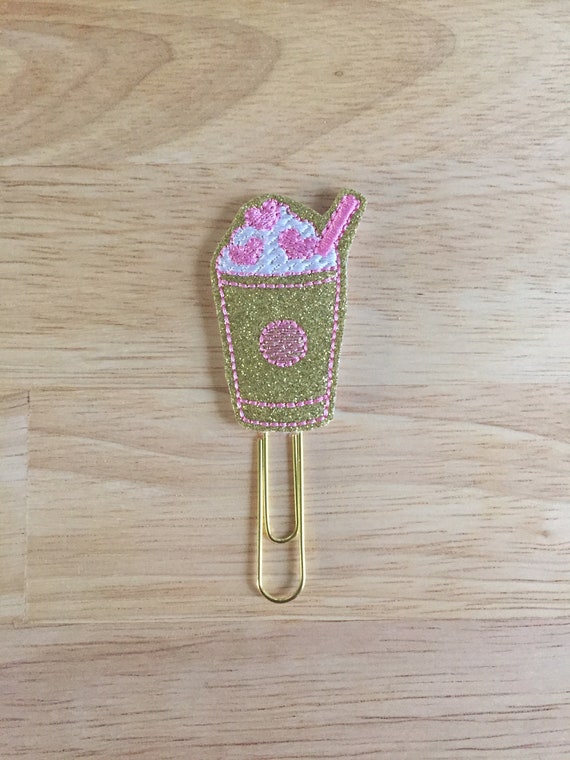 Glitter Valentine Frappucino Clip/Planner Clip/Bookmark. Valentine Planner Clip. Frappucino Clip. Coffee Planner Clip. Heart Planner Clip