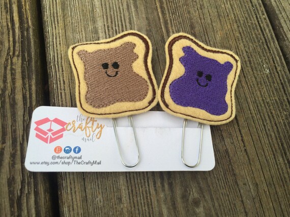 Peanut butter & Jelly Clip/Planner Clip/Bookmark. BFF planner clip. Best friends planner clip