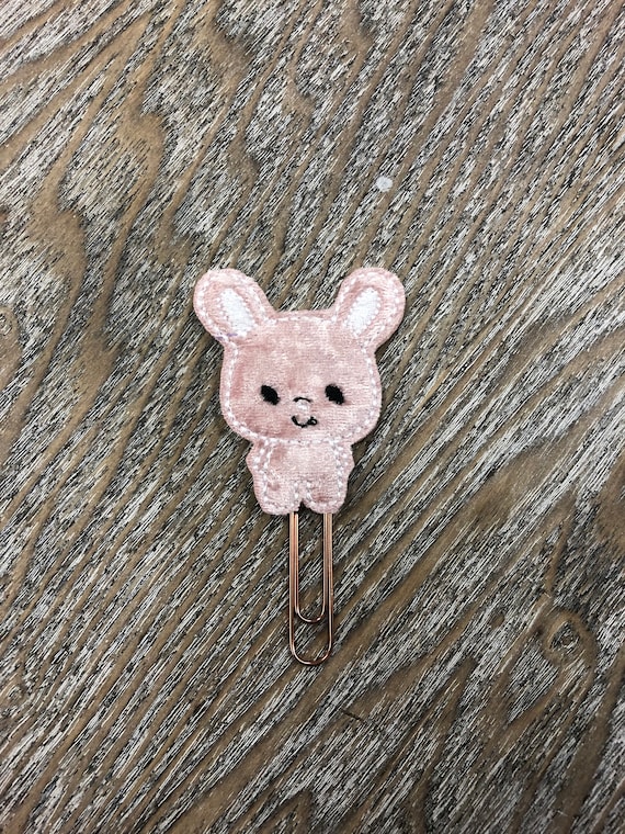 Fuzzy Bunny planner Clip/Planner Clip/Bookmark. Easter Planner Clip. Bunny Planner Clip