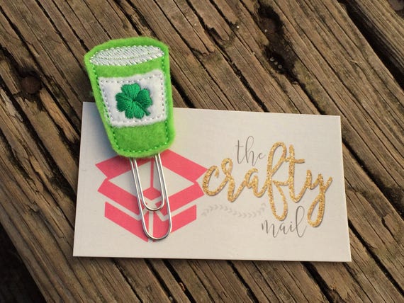 St. Patrick Clover Coffee Clip/Planner Clip/Bookmark. St. Patrick's planner clips. St. Patty's