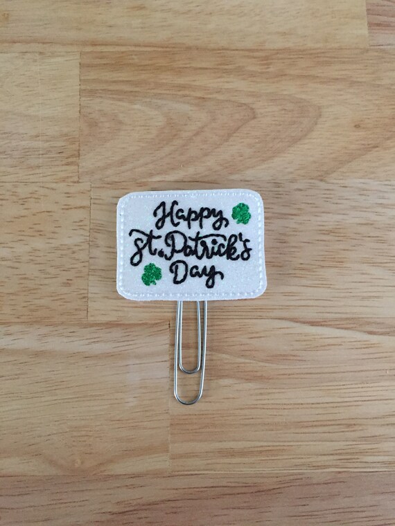 Happy St Patrick's Day Clip/Planner Clip/Bookmark. St. Patrick's Planner Clip. Clover Planner Clip. Lucky Planner Clip. Irish Planner Clip