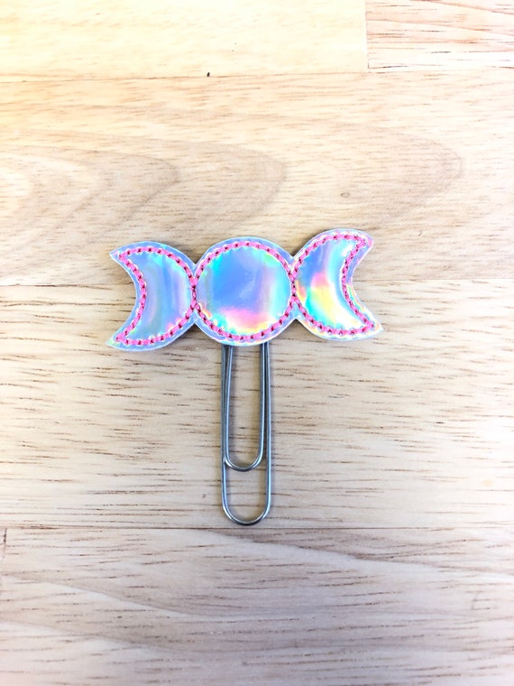 Triple Moon Feltie Clip/Planner Clip/Bookmark. Moon Planner Clip. Triple Moon Planner Clip