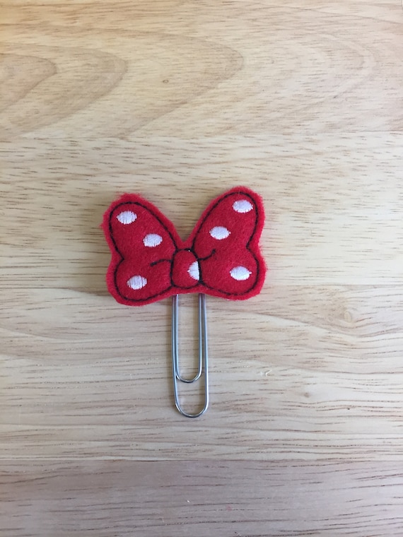 Felt Polka Dot Mouse Bow Clip/Planner Clip/Bookmark. Mouse Bow Planner Clip. Mouse Planner Clip. Minnie Bow