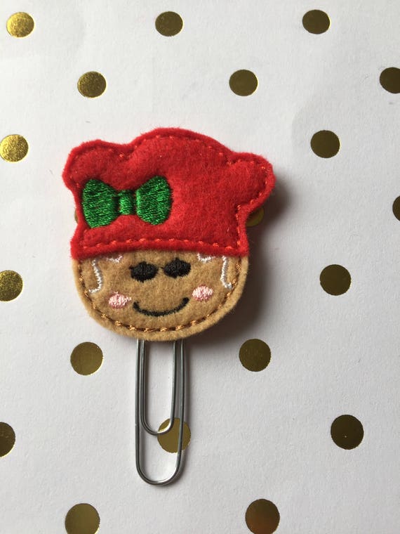 Gingerbread Girl Chef planner Clip/Planner Clip/Bookmark. Holiday Planner Clip. Gingerbread planner clip. Christmas planner clip