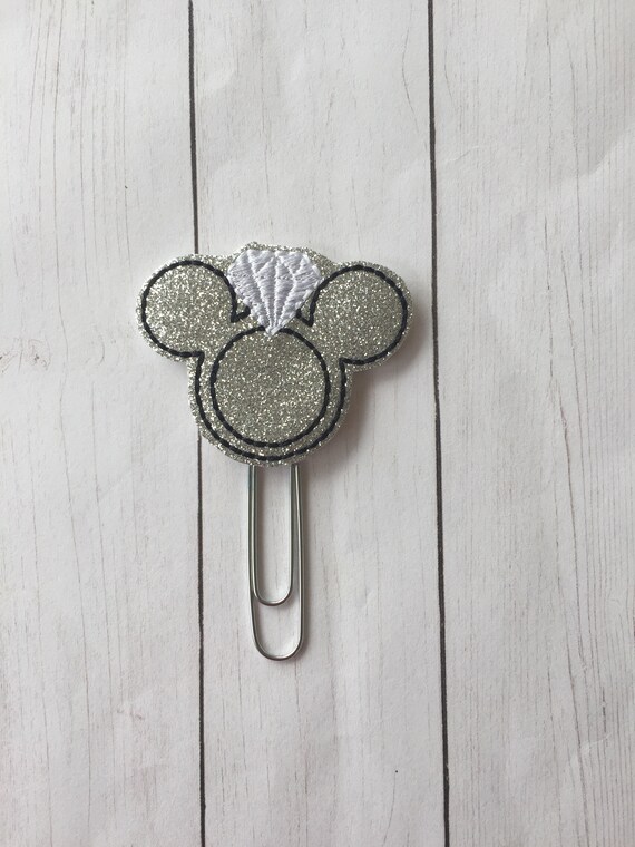 Glitter Ring Mouse Clip/Planner Clip/Bookmark. Mouse Planner Clip. Ring Planner Clip. Glitter Planner Clip. Bridal Planner Clip