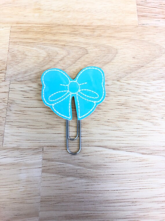 Blue Vinyl Bow planner Clip/Planner Clip/Bookmark. Bow Planner Clip. Blue Bow