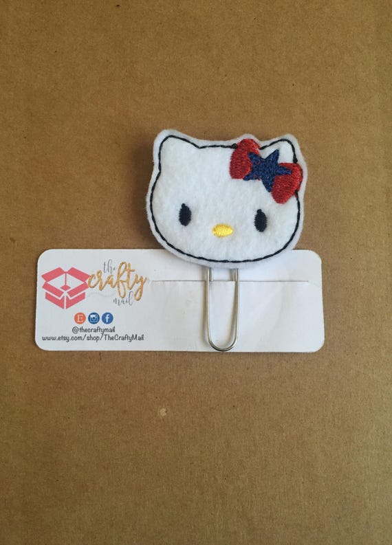 Independence Day Kitty/Cat Planner Clip/Paper Clip/Feltie Clip. 4th of July planner clip. Patriotic kitty planner clip