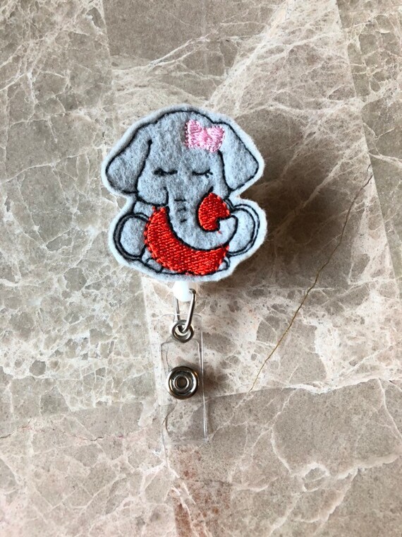 Valentine Elephant Badge Reel/ Badge Reel/Nurse Badge Reel. Elephant Badge Reel. Valentine badge reel