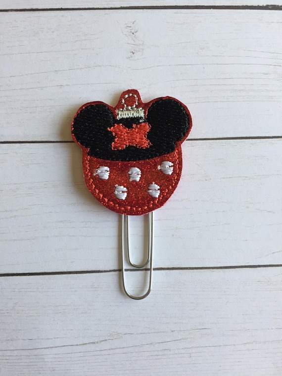 Girl Mouse Ornament planner Clip/Planner Clip/Bookmark. Christmas planner clip. Holiday planner clip. mouse planner clip. Ornament clip