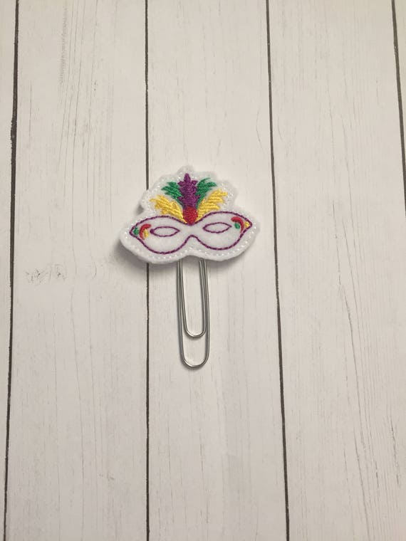 Mardi Gras Mask Clip/Planner Clip/Bookmark. Mask Planner Clip. Mardi Gras Planner Clip