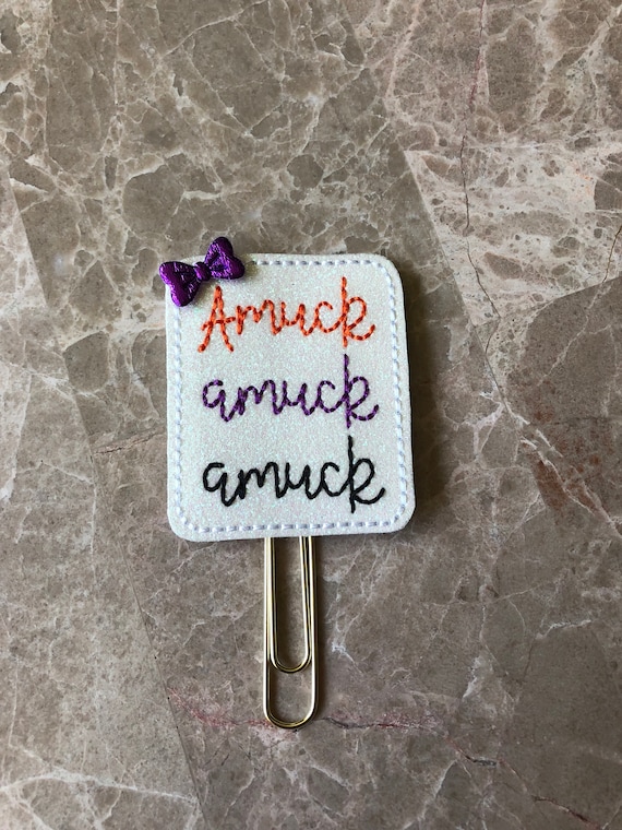 Glitter Vinyl Amuck Clip/Planner Clip/Bookmark. Hocus Pocus planner clip. Witch Planner Clip. Fall Planner Clip. Halloween Planner Clip