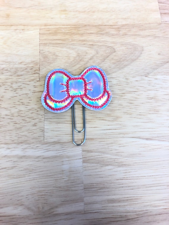 Holographic Fancy Bow planner Clip/Planner Clip/Bookmark. Bow Planner Clip. Holo planner clip. Holographic Planner Clip