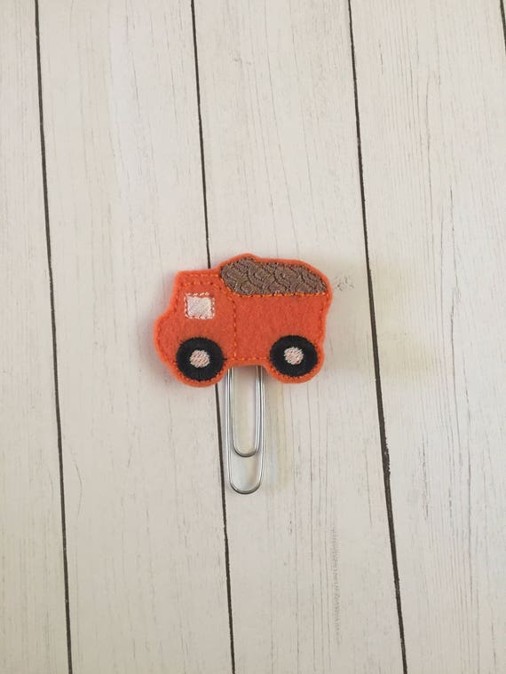 Dump Truck Clip/Planner Clip/Bookmark. Truck Planner Clip. Construction Planner Clip.