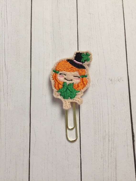 St Patrick's Girl Clip/Planner Clip/Bookmark. St Patricks Day Planner Clip. St Patty's Day Clip. St Patty's Day Girl
