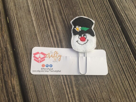Frosty The Snowman Planner Clip/Paper Clip/Feltie Clip. Christmas planner clips. Holiday planner clip. Snowman Planner Clip
