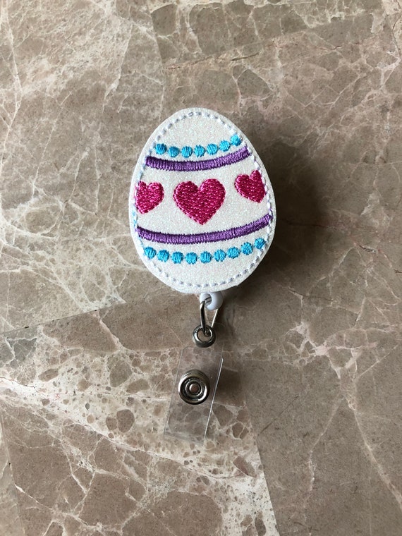 Glitter Easter Egg Badge Reel/ Badge Reel/Nurse Badge Reel. Easter Badge Reel