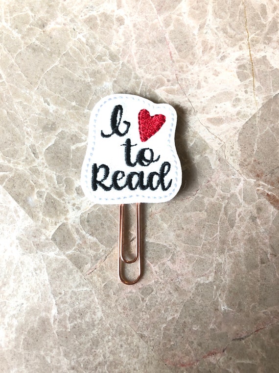 Glitter I Love To Read Planner Clip/Paper Clip/Feltie Clip/Bookmark. Book Planner Clip. Love To Read.
