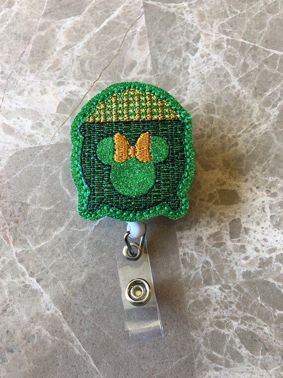 St Patrick Miss Mouse Pot Of Gold Badge Reel/ Badge Reel/Nurse Badge Reel. St Patrick's Badge Reel. Mouse Badge Reel