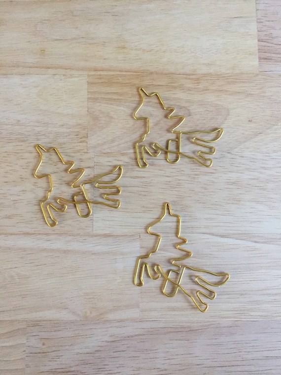 Gold Unicorn Paperclip, planner clip, bookmark. Metal Planner Clip