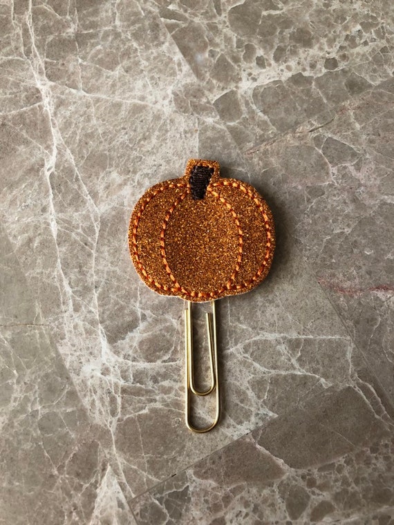 Orange Pumpkin planner Clip/Planner Clip/Bookmark. Pumpkin planner clip. fall planner clip. autumn planner clip.