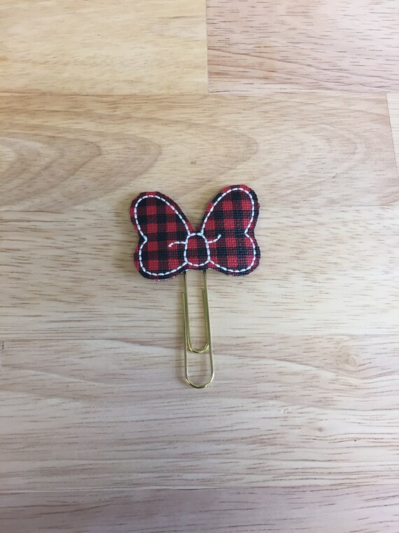 Buffalo Plaid Mouse Bow Clip/Planner Clip/Bookmark. Mouse Bow Planner Clip. Mouse Planner Clip. Buffalo Plaid Planner Clip. Minnie Bow