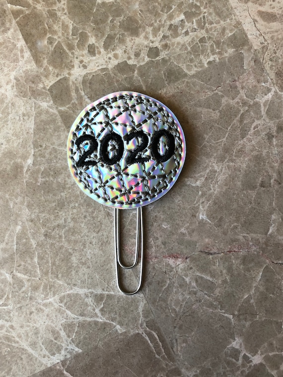 Holographic 2020 New Year Clip/Planner Clip/Bookmark. New Year Planner Clip. 2020 planner clip. Holiday planner clip.