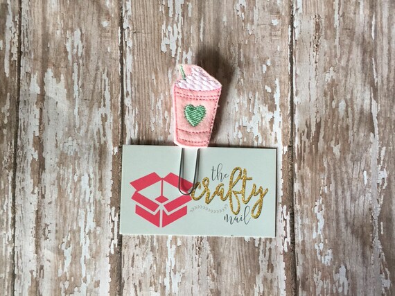 Pink Frappucino Planner Paper Clip. Coffee planner clip. Frappucino Planner Clip