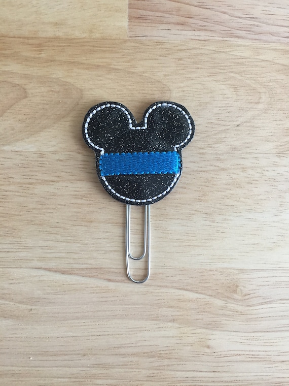 Glitter Vinyl Blue Line Mouse Clip/Planner Clip/Bookmark. Mouse Planner Clip. Police Planner Clip. Blue Line Planner Clip. Law Enforcement