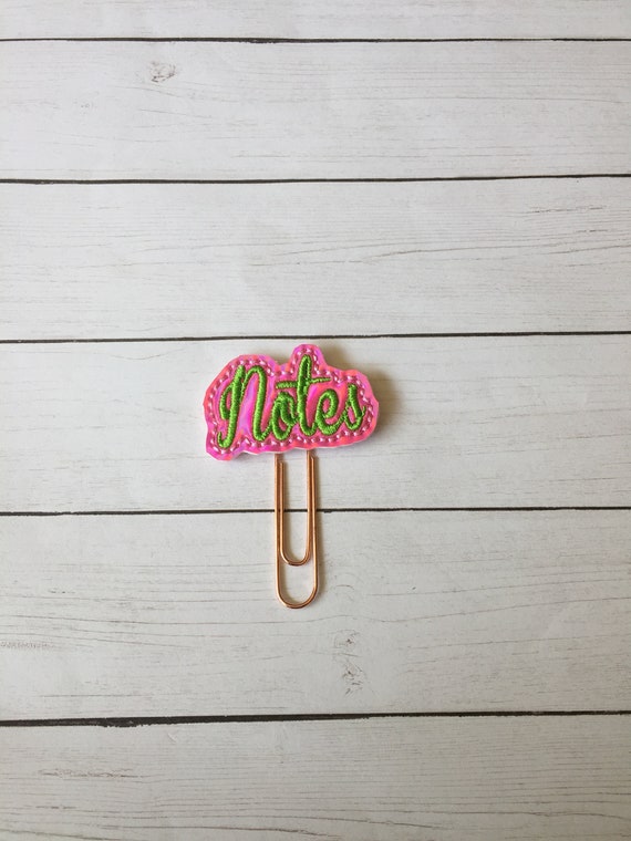 Hot Pink & Lime Notes planner Clip/Planner Clip/Bookmark. Notes Planner Clip. Pink Planner Clip. Word Planner Clip. Office Clips