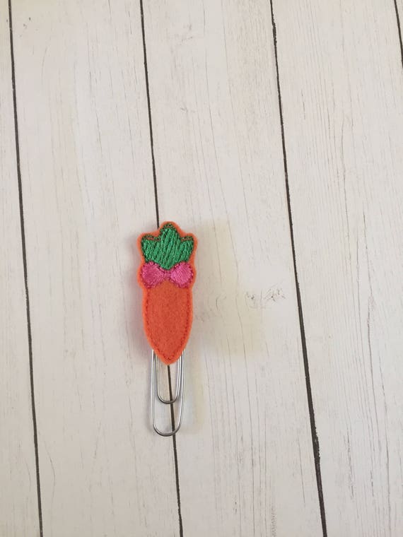 Cute Carrot Clip/Planner Clip/Bookmark. Bunny Planner Clip. Carrot Planner Clip. Easter Planner Clip. Spring Planner Clip.