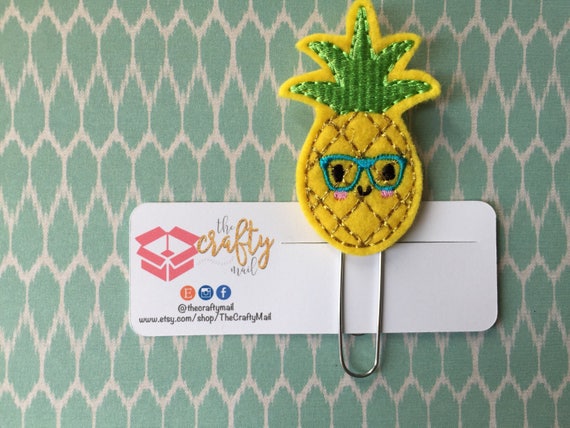 Nerdy Geeky Pineapple Paper Clip/Planner Clip/Bookmark. Pineapple planner clip. Fruit planner clip. Food planner clip