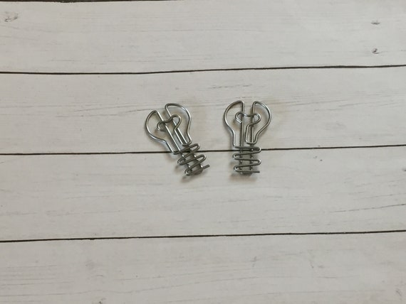 Silver Lightbulb Paperclip/, planner clip, bookmark. Light Planner Clip. Bulb Planner Clip. Light Bulb Planner Clip