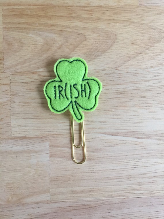 Ir(ish) Clover Clip/Planner Clip/Bookmark. Pinch Planner Clip. St Patrick's Day Planner Clip. Irish Planner Clip. Clover Planner Clip